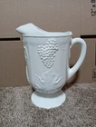 🍇 Vintage Indiana Colony Harvest Milk Glass Pitcher Grape Vine | 11” Footed