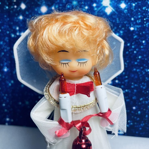 Vintage Engel Baumspitze mit Glocke beleuchtet beschädigte Box Weihnachten Walmart