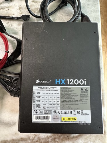 Corsair HX1200i 1200W 80 PLUS Platinum Modular ATX Netzteil PSU mit Kabeln