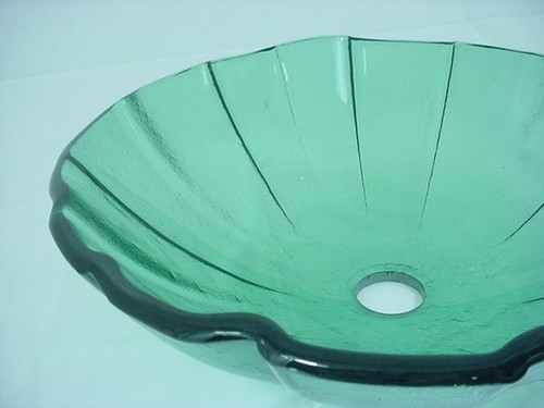 Decolav 1090-GR 17" Green Pinwheel Non-Tempered Glass Vanity Vessel Sink Bowl - Picture 2 of 5