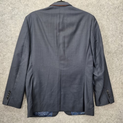 TALLIA Blazer Mens 38 Short Small Blue Geo Lined Modern Prep Wedding Party Suit - Picture 12 of 13
