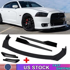 Front Bumper Lip Chin Spoiler Body Kit Splitter Side Skirt For Dodge Charger 500