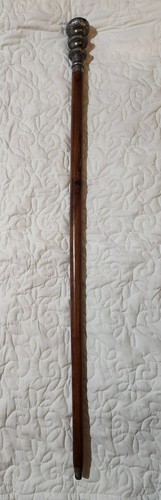 Antique Walking Stick Gadget Presentation Cane Edwardian Victorian Silver Pewter - Picture 8 of 19
