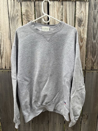 Vintage LL Bean Russell Athletic Crewneck Sweatshirt XL Gray Pullover Made USA