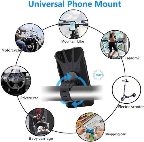 ( Pack  of 2 ) Multifunctional Rotating Silicone Bike Phone Mount - Hands-Free - Picture 10 of 12