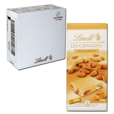 (34,90 /1kg) Lindt Les Grandes Amandes Blanc, Schokolade, 150g, 15 Tafeln