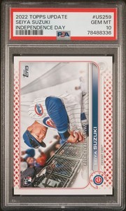2022 Topps Update Series - Seiya Suzuki #US259 Independence Day /76 PSA 10