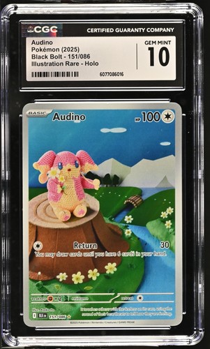 POP 6 - 2025 POKEMON BLK EN-BLACK BOLT ILLUSTRATION RARE #151 AUDINO CGC 10 - Picture 1 of 2