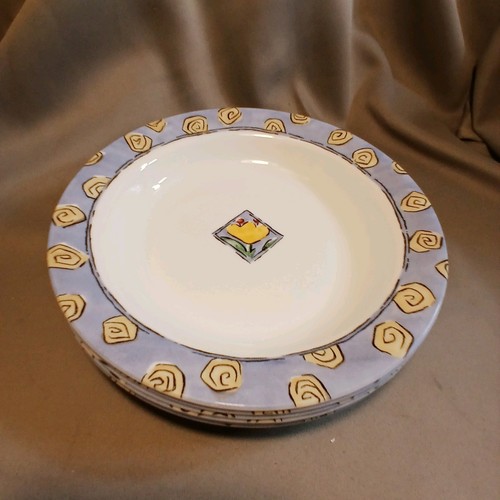 Corelle Corning Watercolors 6 Rimmed Soup / Pasta Bowls Replacements Vintage - Picture 13 of 13