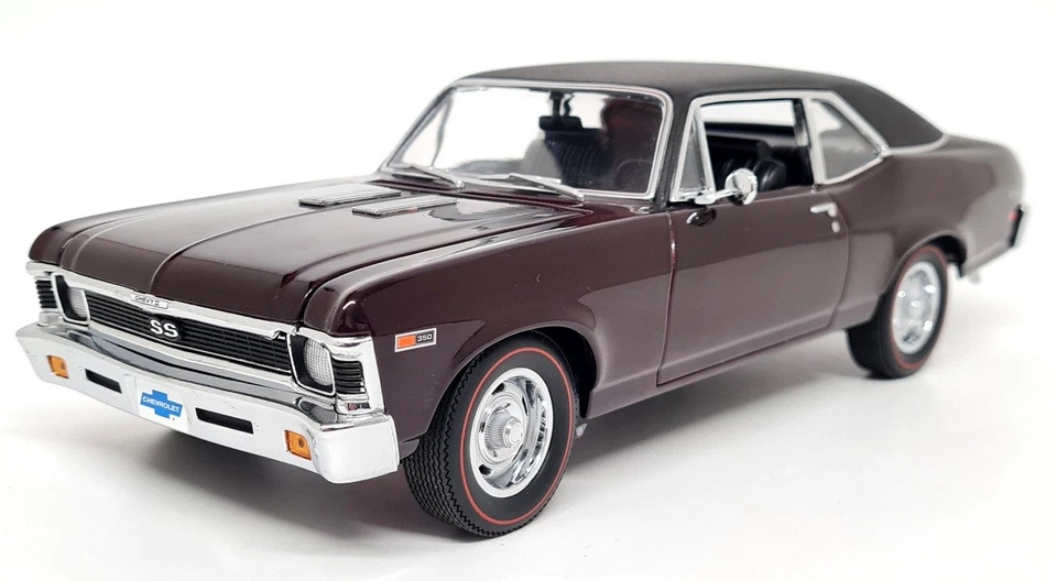 GMP 1/18 Chevrolet Nova SS 350 Burgundy Diecast Scale Model Car - Image 2 of 4