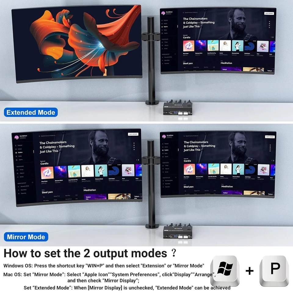 camgeet 8K KVM Switch · 2 PC 2 Monitore · HDMI 2.1 · 4× USB 3.0 · Remote · 12V - Bild 4 von 4
