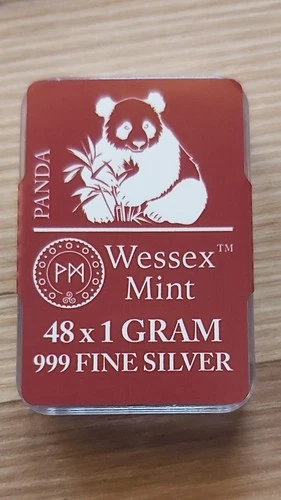 Wessex Mint Solid Silver Bullion Bars, Pack of 48g panda  🐼 RRP £286 UK ONLY