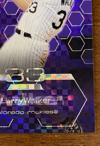 2003 TOPPS FINEST LARRY WALKER CARD #80 X-FRACTOR SSP /99 READ DESC - Afbeelding 7 van 23