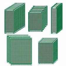33pcs double-sided PCB prototype circuit board kit, 5 sizes of green universal