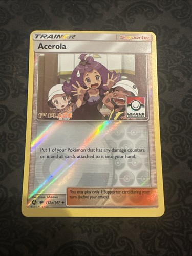 Pokemon TCG Acerola 1st Place League Promo 112a/147 - Burning Shadows - Picture 1 of 2