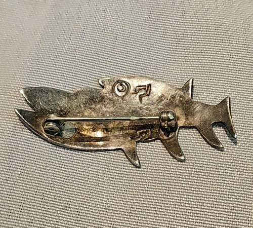 Vintage STERLING FISCH BROSCHE kostenloser Versand - Bild 6 von 7