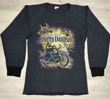 Vintage Harley Davidson Thermal Shirt Mens XL Long Johns Biker Downtown Seattle