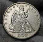1858-O seated liberty half dollar