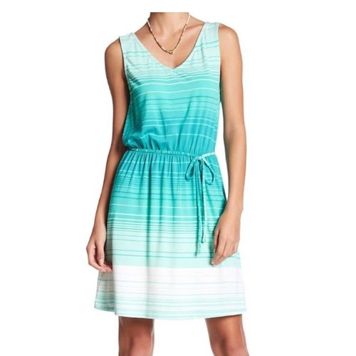 Merona Mint Seafoam Green Ombre Striped Dress Medium - Picture 1 of 8