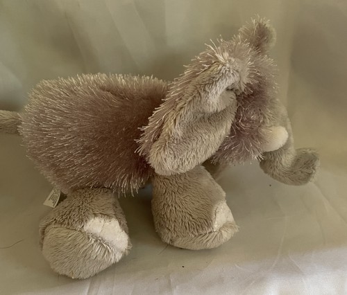 Lil'kinz Elephant 8" Long Plush Light Gray Hairy Look # HS 007 No Code - Picture 2 of 4