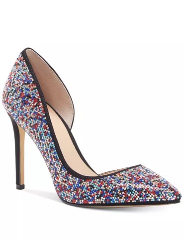 INC Pumps Damen 9,5 schwarz bunt Strass Stilettoabsatz Urlaub - Bild 1 von 12