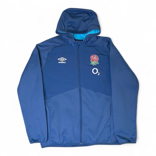 Chaqueta con Capucha Umbro England Rugby Cremallera Completa Azul Talla Grande Top Oficial