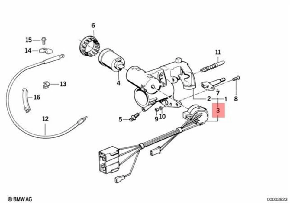 Genuine BMW E24 Coupe Ignition Lock Switch OEM 61321377105 - Image 2 of 4
