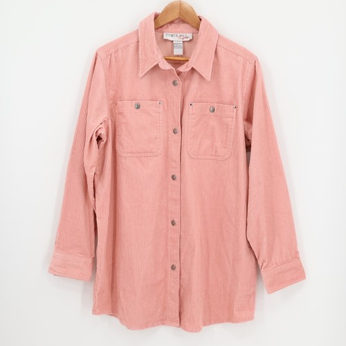 Neu ohne Etikett Cordjacke puderrosa Damengröße 12 Shacket Lagenlook Herbst Utility