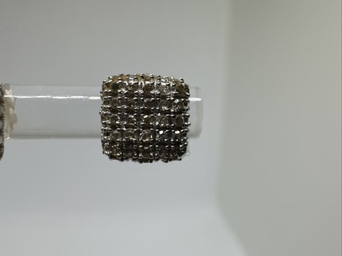 10k Gold Quadrat Form Diamant Micro-Pave Set Schraubverschluss Ohrringe, keine Rückseiten - Bild 4 von 11