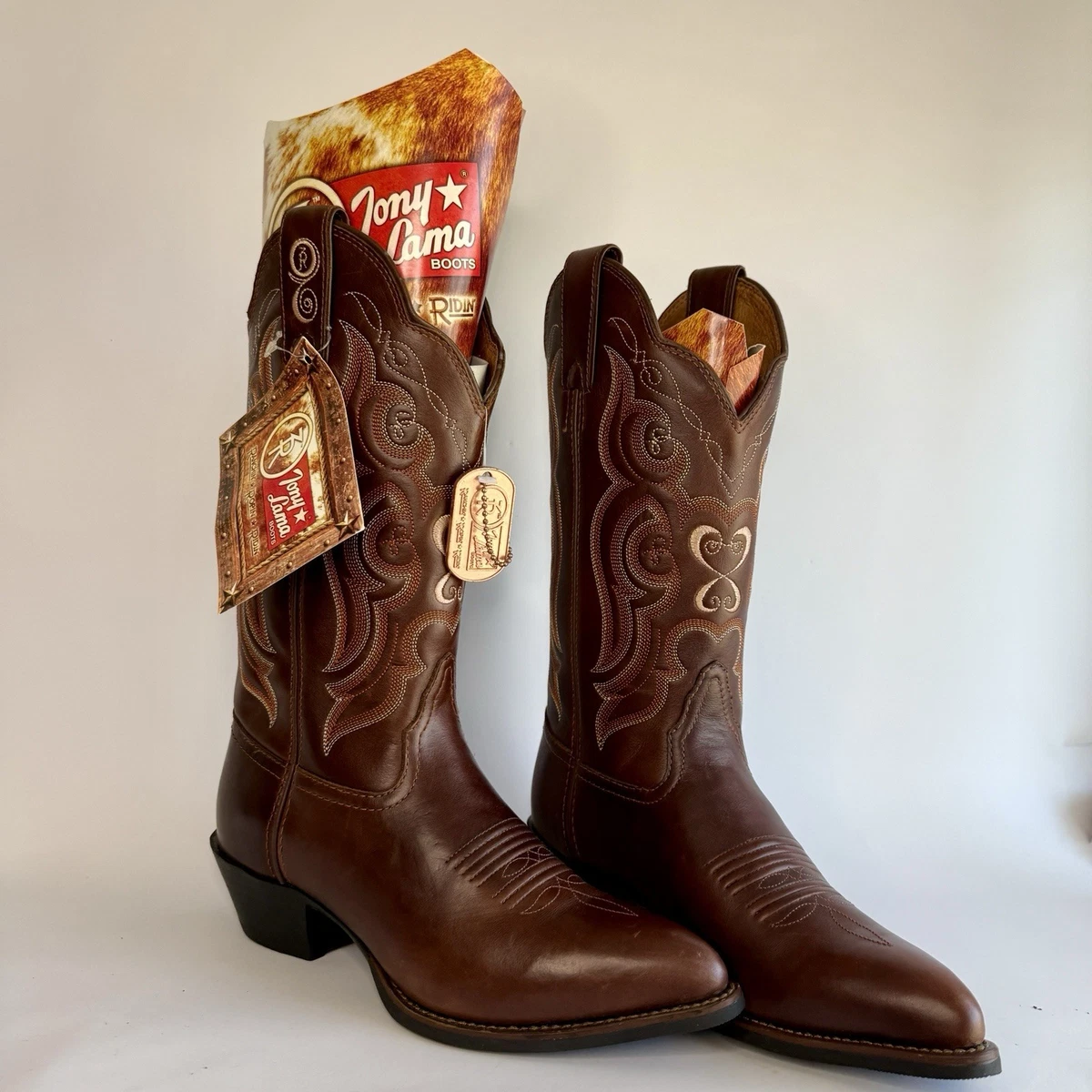 Bottes de cow-boy à lacets et bout carré Tombstone | Bottes marron pour