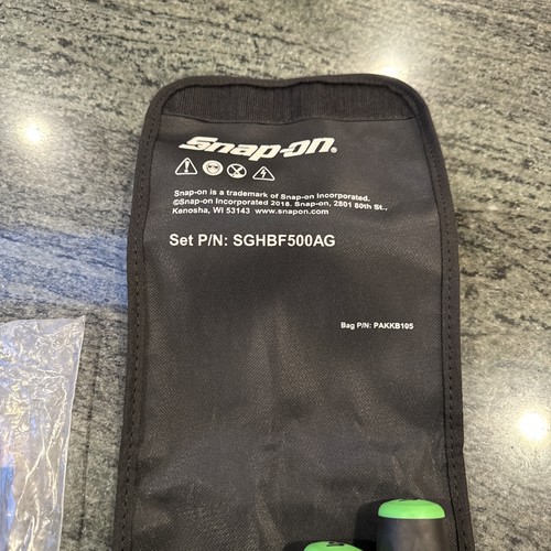 snap on sghbf500ag green 4 pc file handle set with pouch new - Picture 4 of 6