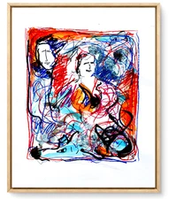 STEVEBARTZ ORIGINAL ART "FAMILY TIES" 18X24 GALLERY THICK PAPER FINE ART HOME