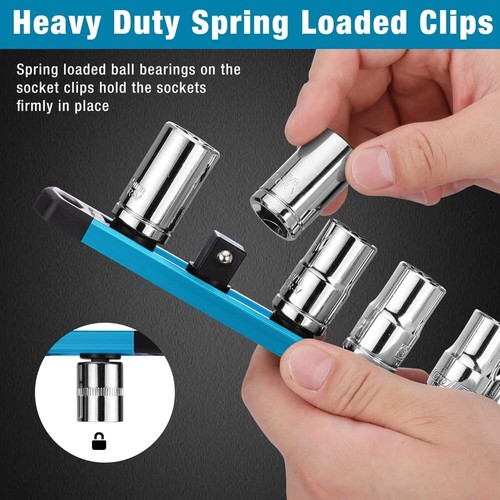 WORKPRO 1/2" Dr Magnetic Socket Organizer Heavy Duty Aluminum Alloy Socket Rails - Bild 4 von 9