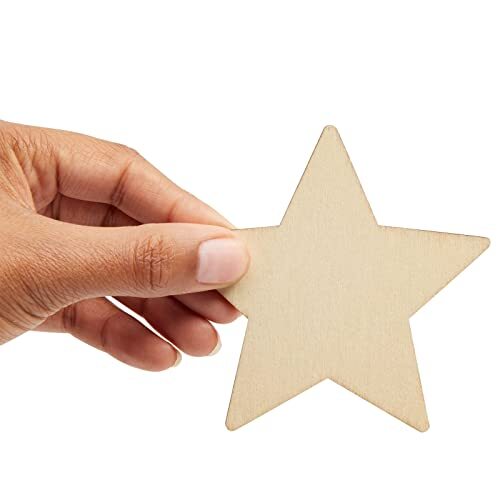 24 Pack Wood Stars for Crafts, Unfinished Wooden Cutouts for DIY Projects (3.8  - Bild 3 von 6