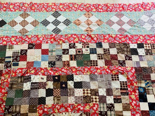 Vintage Patchwork Quilt Top Only Fabrics 94” x 80” Handmade Fabulous - Picture 9 of 15