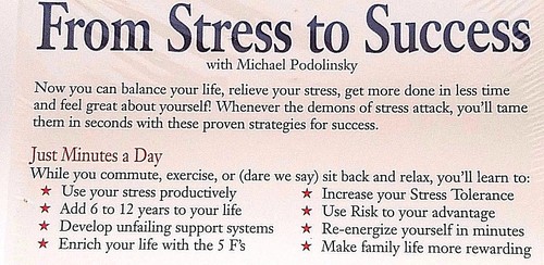 From Stress To Success Audio Book on 2 Cassettes & Guide Michael Podolinsky NEW - Imagen 6 de 8