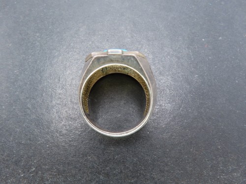 1988 Sterling Silver & Turquoise Thunderbird Ring, FM, Size 9.75, 15.3g - Picture 4 of 7