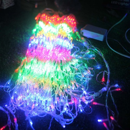 3M 444LED Peacock Waterfall Net Mesh Curtain Fairy String Lights Xmas Party Lamp - Picture 29 of 30