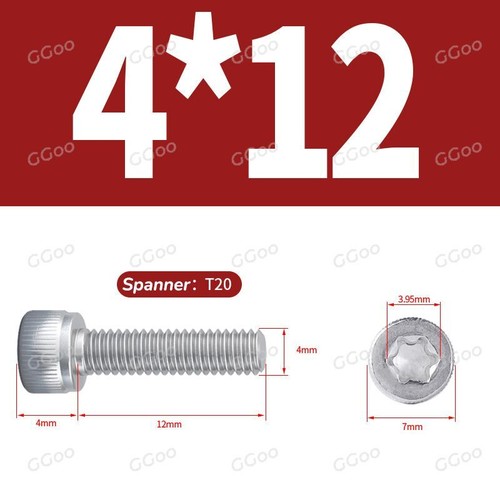M2 M3 M4 M5 TORX CAP SCREWS A2 STAINLESS STEEL SIX LOBE HEXOBULAR DRIVE DIN 912 - Picture 30 of 41