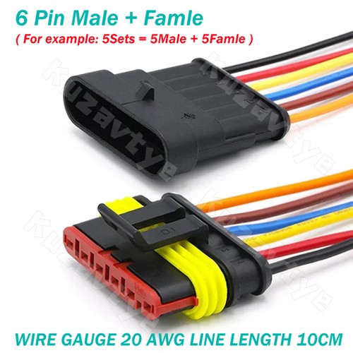 5/10 Sets 1/2/3/4/5/6 Pin Automotive Electrical Connectors Waterproof Wire Plugs - Picture 30 of 32