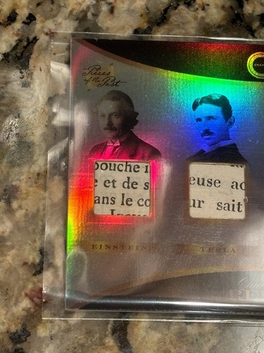 EINSTEIN TESLA BELL EDISON QUAD AUTHENTIC RELIC CARD PIECES OF THE PAST 1800s - Picture 3 of 5