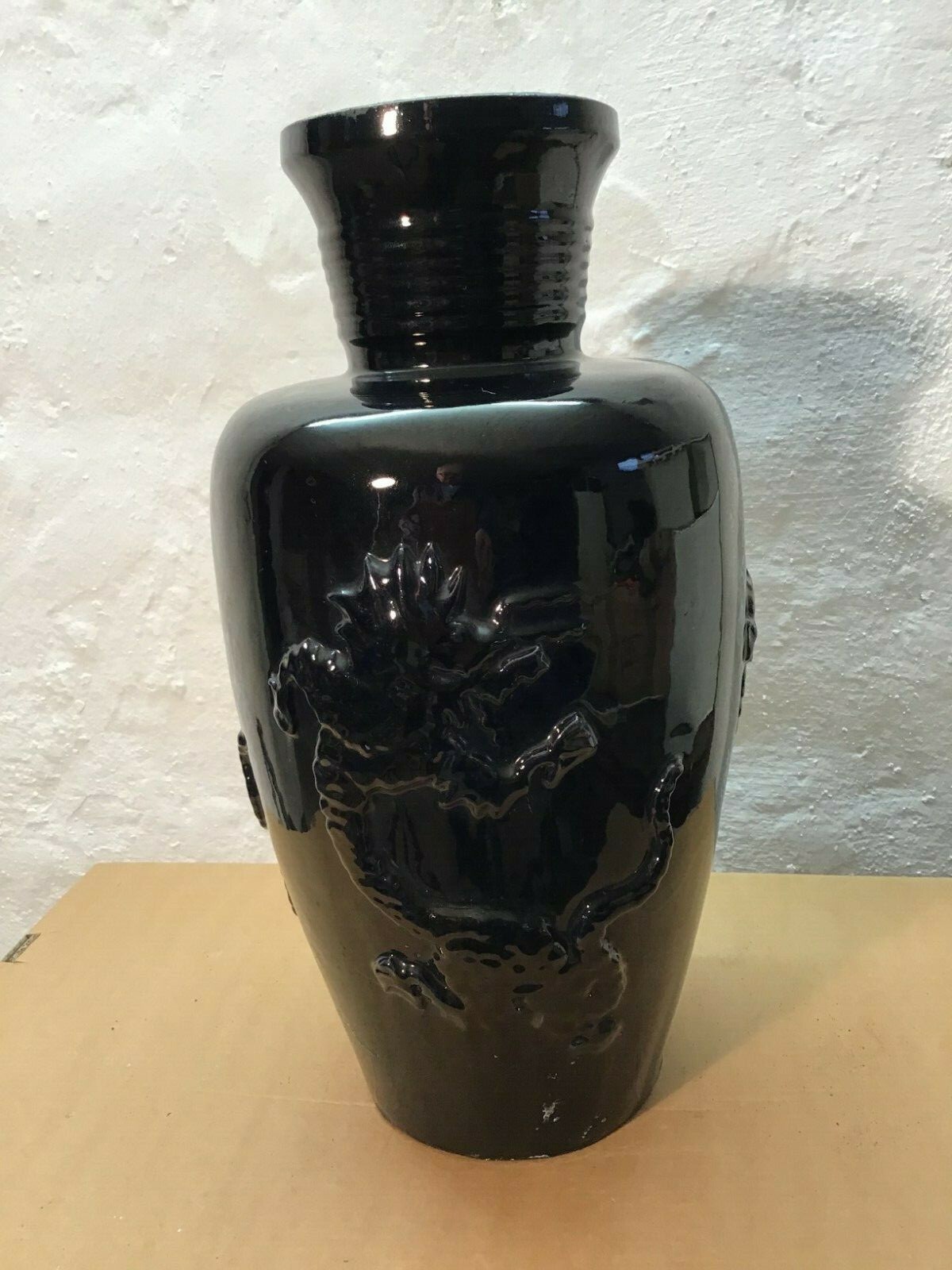 Blaue Drachen-Bodenvase mit Hals Blaue Drachen-Bodenvase mit Hals