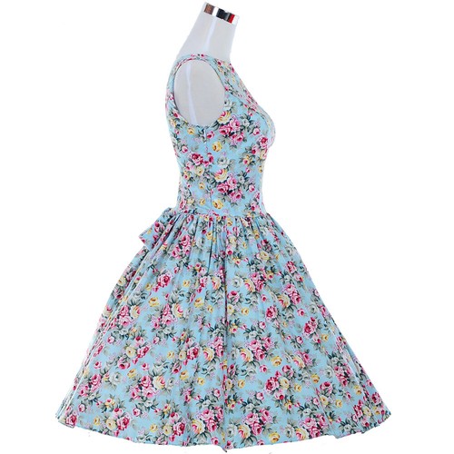 50s 60s Swing Retro Rockabilly Dress Polka Dot TEA Party Vintage Dress Cotton - Picture 33 of 50