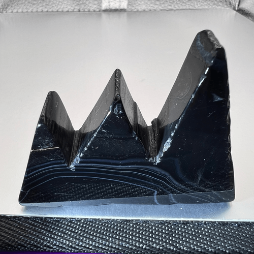 Cristal de cuarzo ágata negro talla de montaña (#6) - Imagen 6 de 12