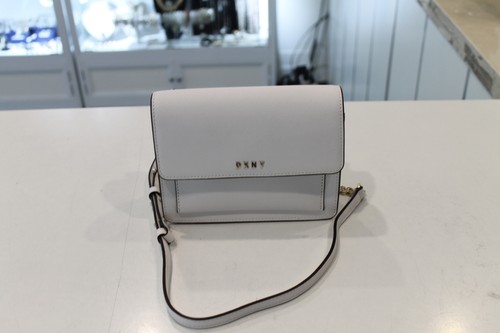DKNY Mini Flap Crossbody Winter White Saffiano Leather NEW WITH TAG - Picture 2 of 7