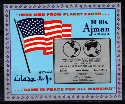 Ajman 1969 Mi. Bl. 148 Foglietto 100% Nuovo ** Spazio, Atterraggio sulla Luna