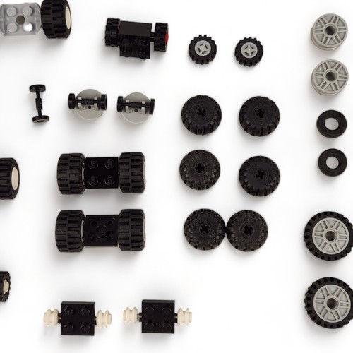 Lego Ruedas Ejes Neumático Lote de 75+ Piezas Negro Gris Piezas Surtido Repuesto - Imagen 6 de 9