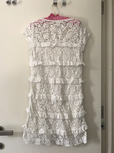Diane von Furstenberg DVF weiß Blumen Häkelspitze Etuikleid Partykleid Größe 10 neu - Bild 3 von 4