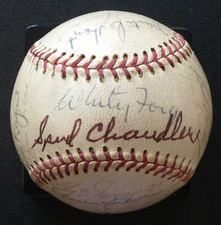1972 Old Timers Team Signed Baseball Mantle DiMaggio 29 Autos PSA Full Letter
