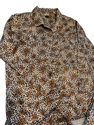 Jillian Jones Lounge/PJ Set Animal Print Satin Look Long Sleeves Medium - Picture 3 of 4